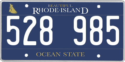 RI license plate 528985
