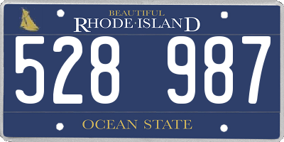 RI license plate 528987