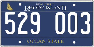 RI license plate 529003