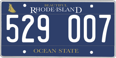 RI license plate 529007