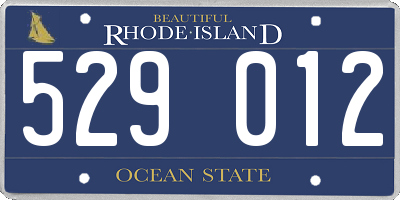 RI license plate 529012