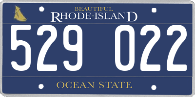 RI license plate 529022
