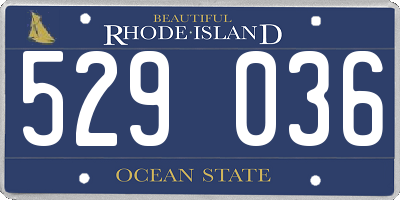 RI license plate 529036