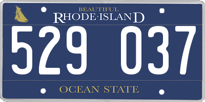 RI license plate 529037