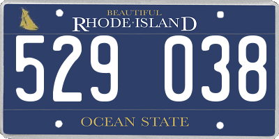 RI license plate 529038