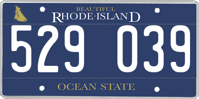 RI license plate 529039