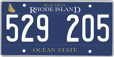RI license plate 529205