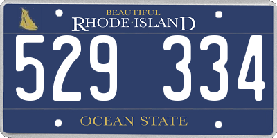 RI license plate 529334