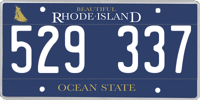 RI license plate 529337
