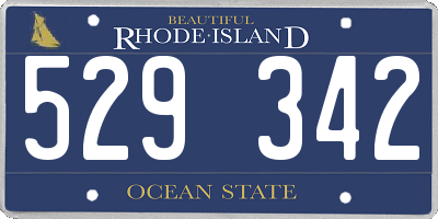 RI license plate 529342