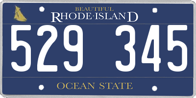 RI license plate 529345