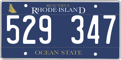 RI license plate 529347