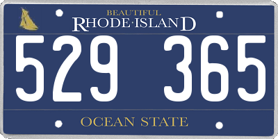 RI license plate 529365