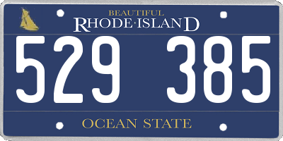 RI license plate 529385