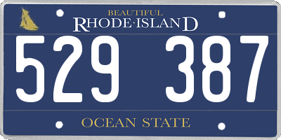 RI license plate 529387