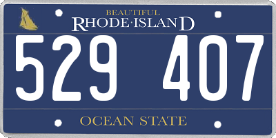 RI license plate 529407