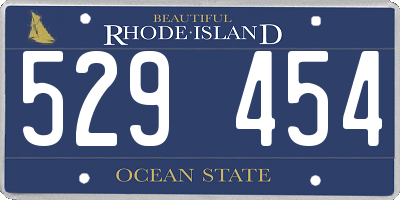 RI license plate 529454