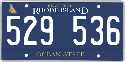 RI license plate 529536