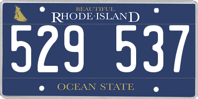 RI license plate 529537