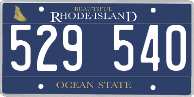 RI license plate 529540