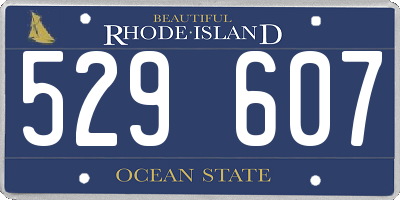 RI license plate 529607