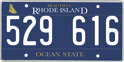 RI license plate 529616
