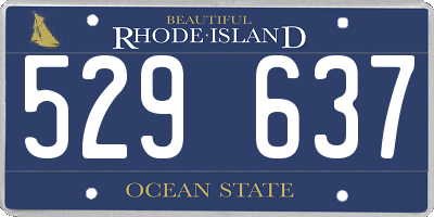 RI license plate 529637