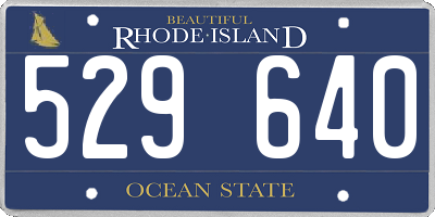 RI license plate 529640