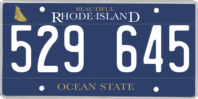 RI license plate 529645