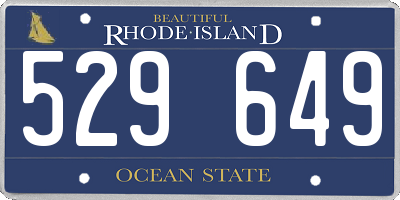 RI license plate 529649
