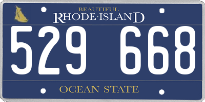 RI license plate 529668