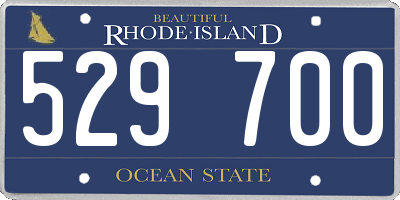 RI license plate 529700