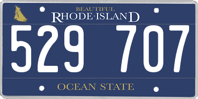 RI license plate 529707
