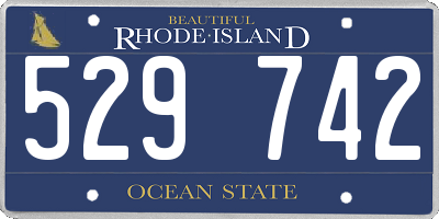 RI license plate 529742