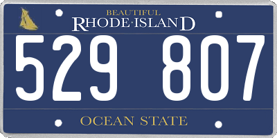 RI license plate 529807