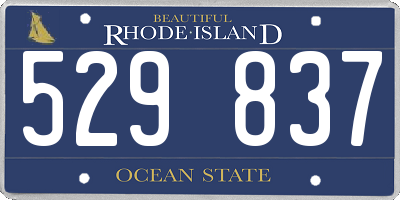 RI license plate 529837