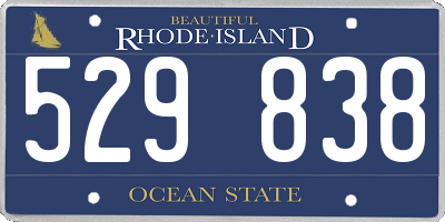 RI license plate 529838