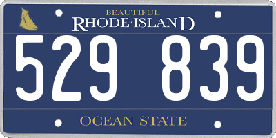 RI license plate 529839
