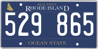 RI license plate 529865