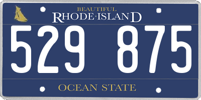 RI license plate 529875