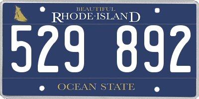RI license plate 529892