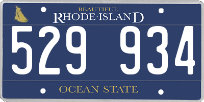 RI license plate 529934