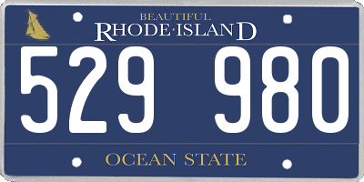 RI license plate 529980
