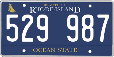 RI license plate 529987
