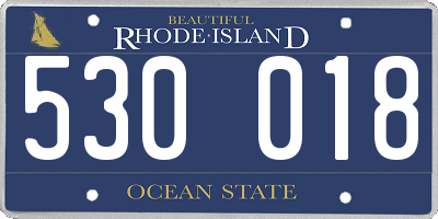 RI license plate 530018