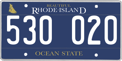 RI license plate 530020