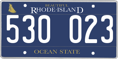 RI license plate 530023
