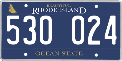 RI license plate 530024
