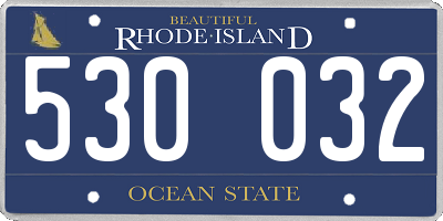 RI license plate 530032