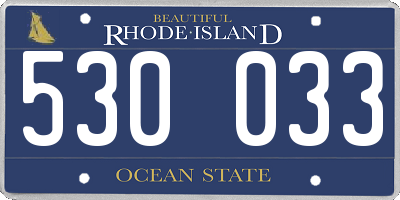 RI license plate 530033